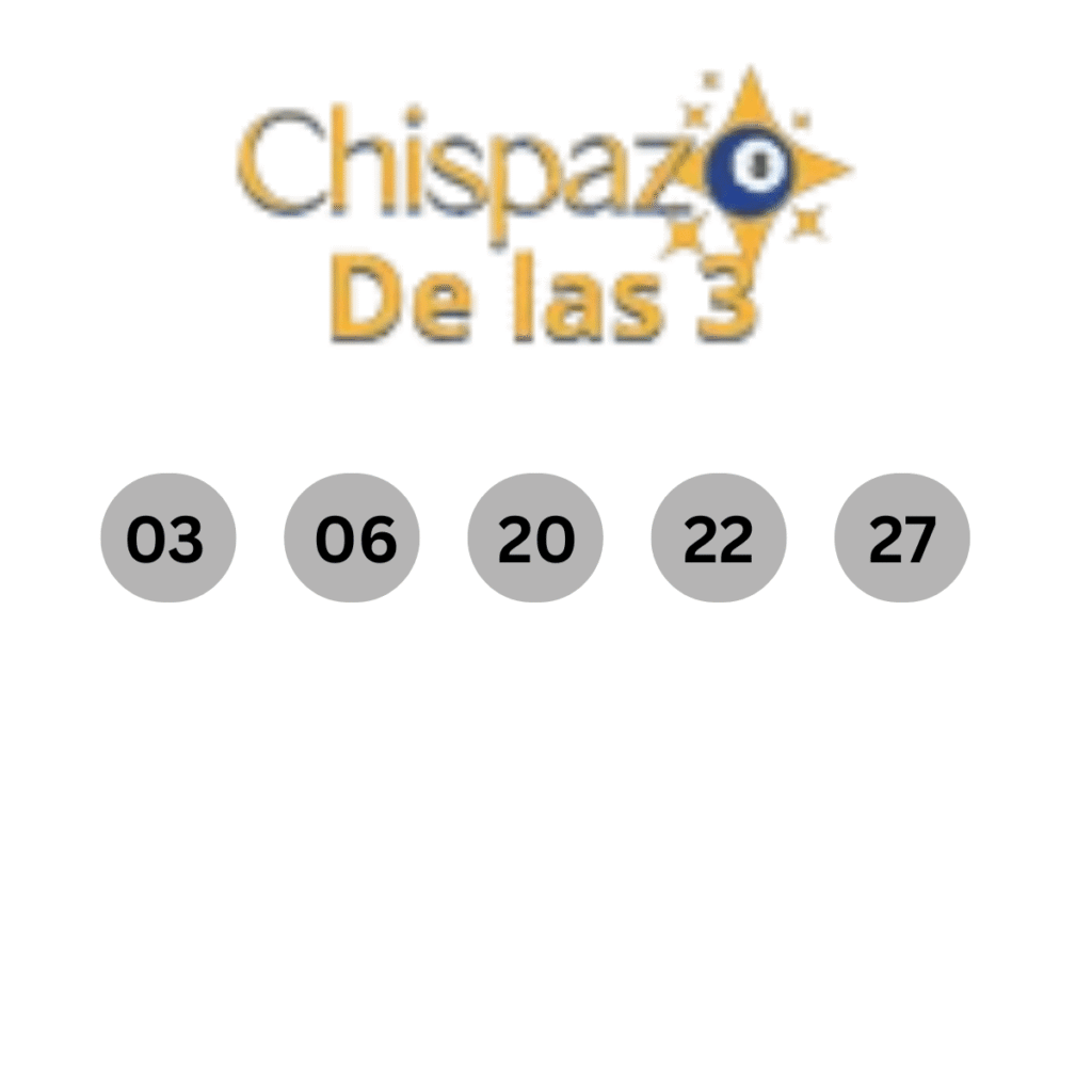 Números ganadores del sorteo chispazo de las 3