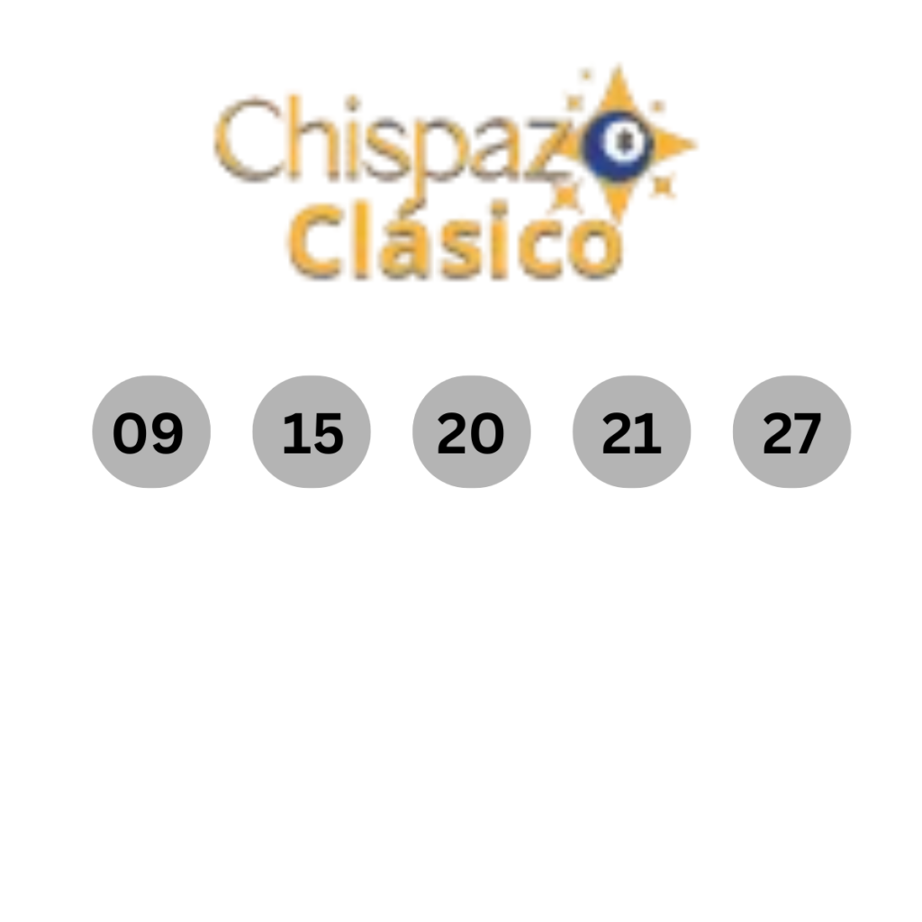 Números ganadores del sorteo Chispazo Clásico